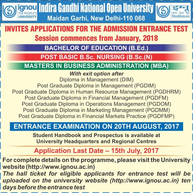 IGNOU ADMISSION APPLICATION DATES IGNOU ENTRANCE EXAMS – Itosupoxi