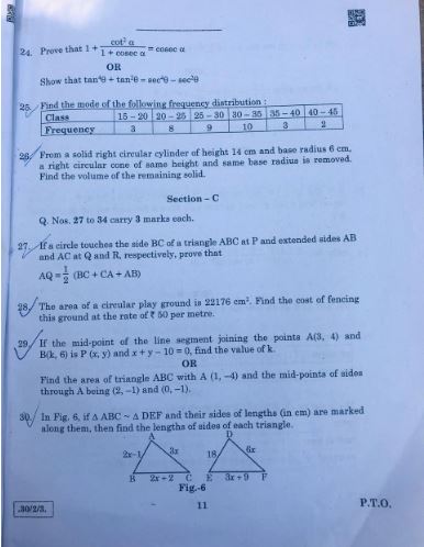 Cbse Class 10th Maths 2022: Check Class 10 Maths Full Question Paper 