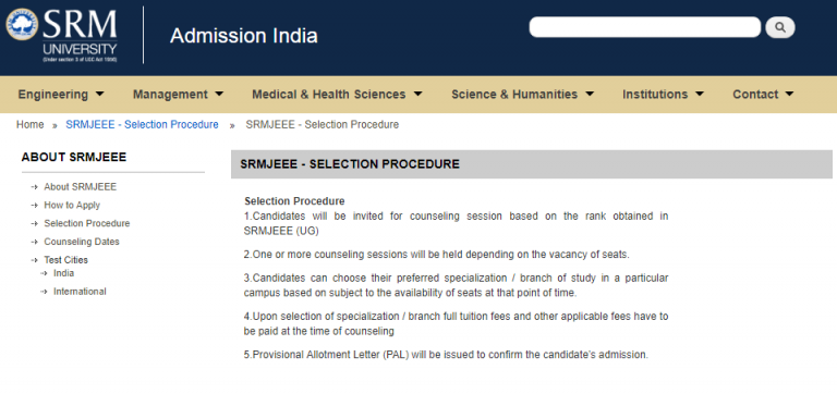 SRMJEEE 2021 Application Form(Released): SRM University Forms (B.Tech)